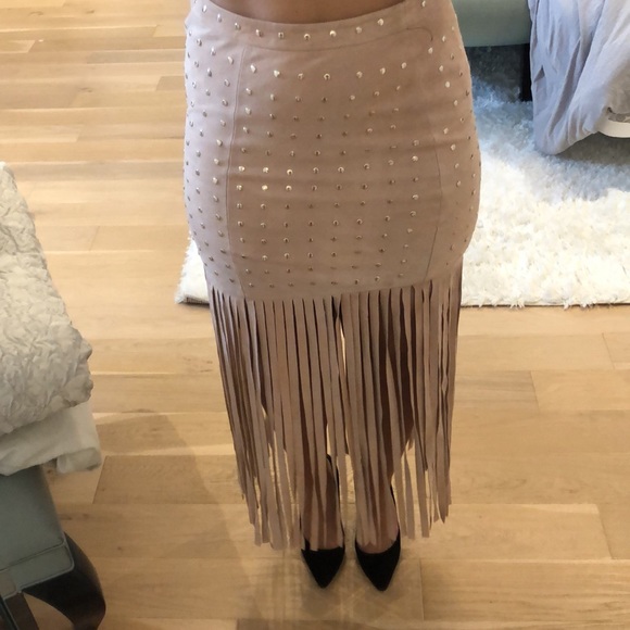 Marciano Aliana Fringe Leather Skirt - Picture 7 of 7